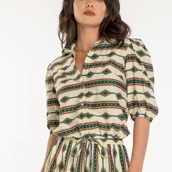 Elizabeth James the Label Margot Western Top in Apache Stripe NWT - Picture 2 of 5